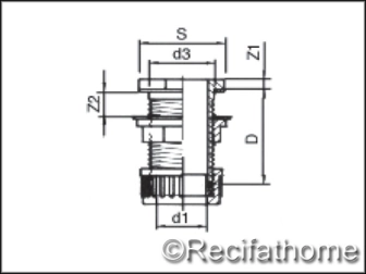 Passe Paroi pour tuyauterie PVC de 40 mm 