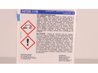 Solutions étalons alcalinité eau de mer à 0 et 100 mg.L HI755-11 HANNA