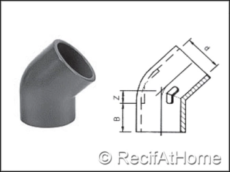 Coude à 45 degrés PVC HP F/F