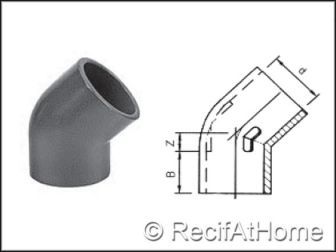 Coude à 45 degrés PVC HP F/F