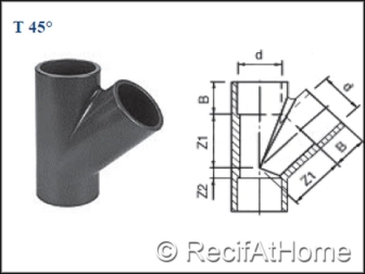 T à 45 degrés PVC HP F/F/F