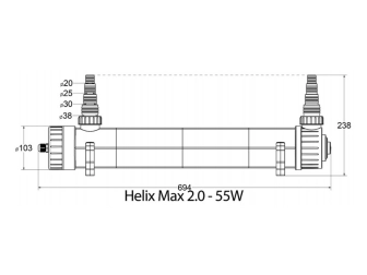 Stérilisateur 55 Watts UV-C aqua medic Helix Max 2.0 