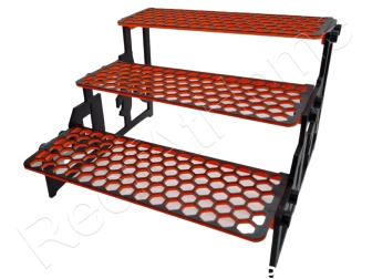 Large Hex  HONEY 3 Tier Adjustable with Underglow Adjustable Frag Racks Aquaprint Orange