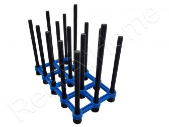 Raised XLWide Bio Ball Stands Aquaprint Noir BLUE Lxlxh 15x8x13cm