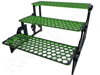 Large Hex  HONEY 3 Tier Adjustable with Underglow Adjustable Frag Racks Aquaprint VErt