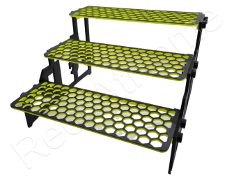 Large Hex  HONEY 3 Tier Adjustable with Underglow Adjustable Frag Racks Aquaprint Jaune