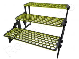 Large Hex  HONEY 3 Tier Adjustable with Underglow Adjustable Frag Racks Aquaprint Jaune