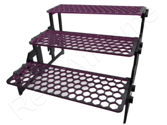 Large Hex  HONEY 3 Tier Adjustable with Underglow Adjustable Frag Racks Aquaprint Violet