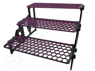 Large Hex  HONEY 3 Tier Adjustable with Underglow Adjustable Frag Racks Aquaprint Violet