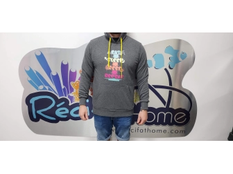 Sweat capuche EAT SLEEP REEF REPEAT ROYAL GREY taille au choix