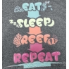 Sweat capuche EAT SLEEP REEF REPEAT ROYAL GREY taille au choix