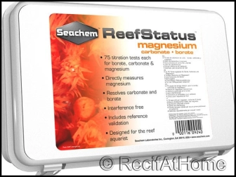 Reef status MAGNESIUM ET CARBONATE/BORATE ALKALINITY