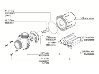 VarioS 10 Octo DC36V DC water Pompe complete with controller adapter and mountings for up to 16000 lit